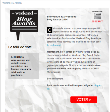 1 vote = 1000 merci ! Aidez-moi à gagner les WeekEnd Blog Awards (Le Vif) Capture3