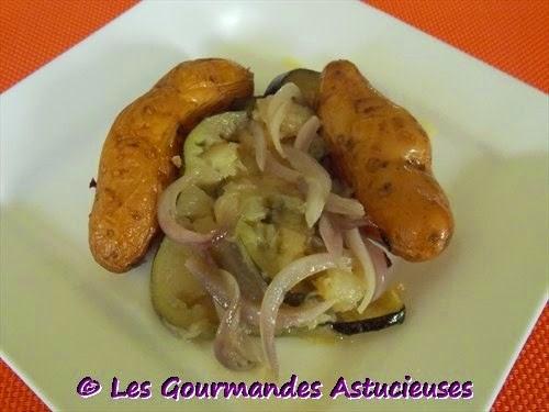 Pommes de terre, courgette et oignon confits au four (L'Art d'accommoder les restes)
