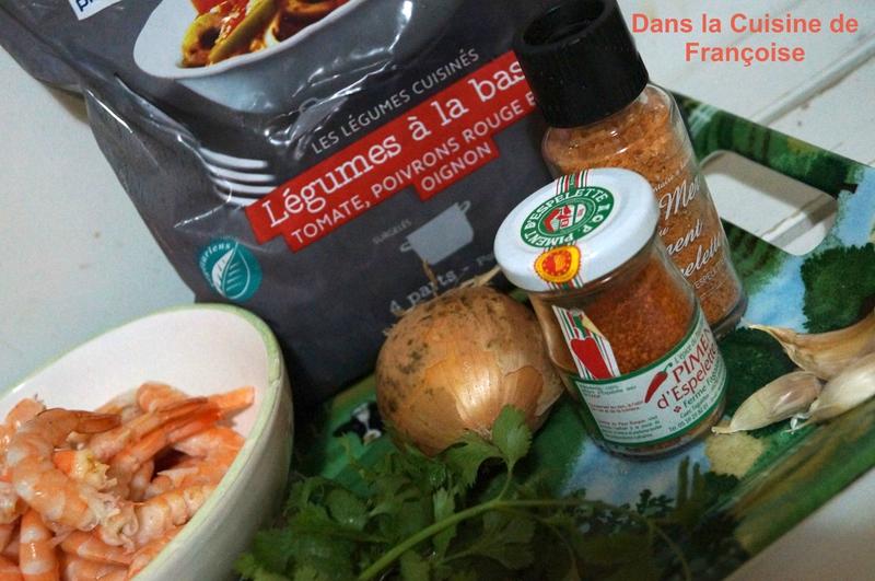 Crevettes aux Poivrons Oignons Tomates (presque à la Mode Basquaise) DSC07892