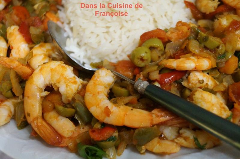 Crevettes aux Poivrons Oignons Tomates (presque à la Mode Basquaise) DSC07899