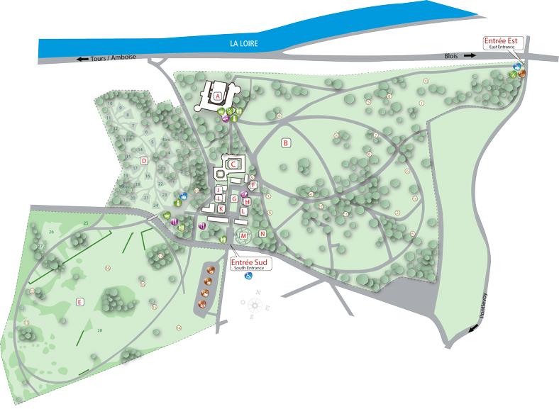 plan des 28 jardins du festival des jardins de chaumont 2014