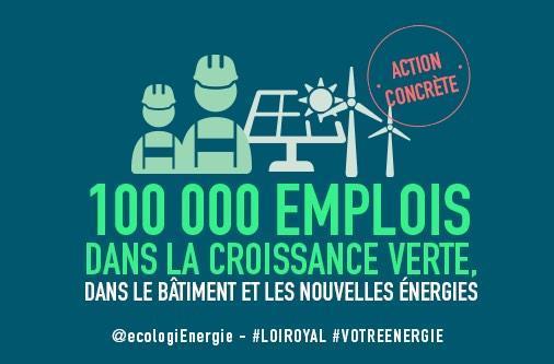 Ségolène Royal : «Le chantier sur la rénovation énergétique des bâtiments va permettre de créer entre 75 000 et 100 000 emplois.»