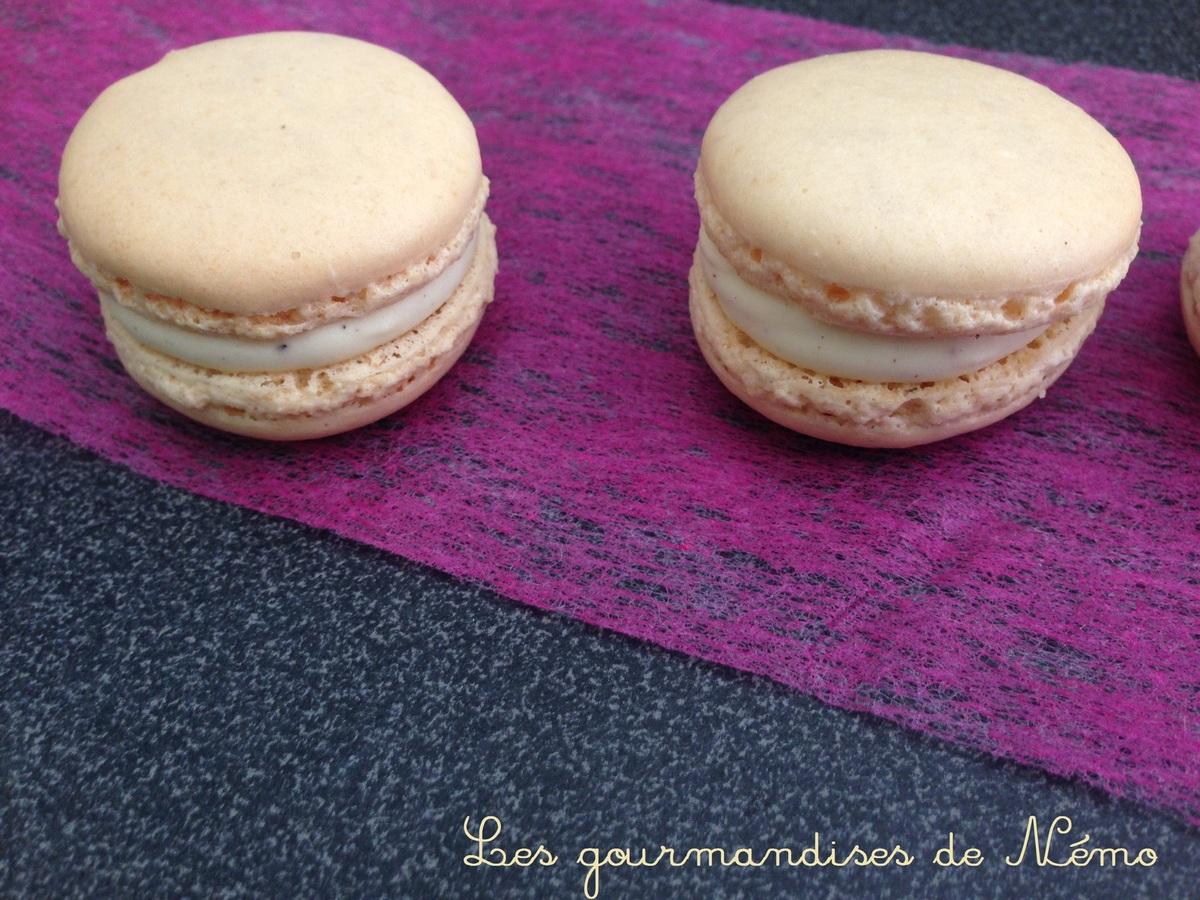 Macarons à la vanille, ganache montée Macarons à la vanille