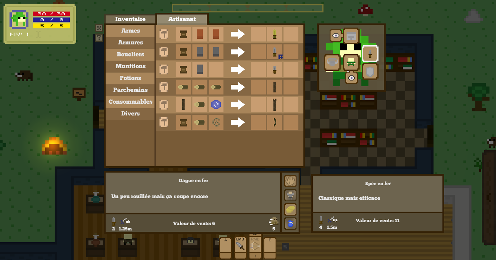 Song of the Myrne: nouvelle interface de craft Song of the Myrne: nouvelle interface de craft