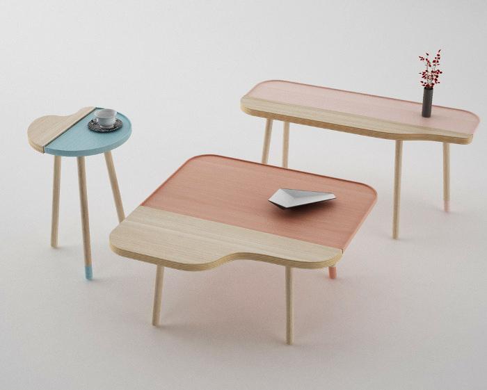 Tables bicolores Bito par Nicola Conti Tables bicolores Bito par Nicola Conti