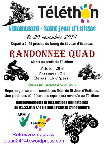 Randothon 2014 le 29 novembre 2014 du Comité des fêtes de St Jean d’Estissac (24)