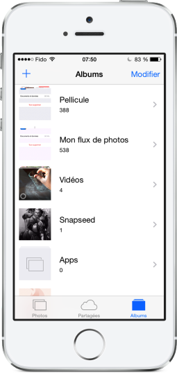 Flux de photos iOS 7