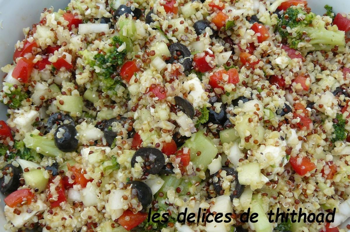 salade grecque au boulgour et quinoa
