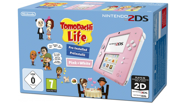 Une Nintendo 2DS rose et blanche disponible en pack avec Tomodachi Life!‏