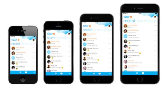 Skype s'agrandit pour l'iPhone 6 Skype s'agrandit pour l'iPhone 6