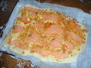 Pâte à pizza : pizza au saumon