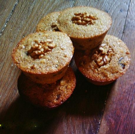 muffins aux noix raisins sec et farine de blé complet