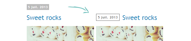 Modifier l'apparence de la date des articles . Lady Bird Red || http://ladybirdr.blogspot.fr/ Modifier l'apparence de la date des articles