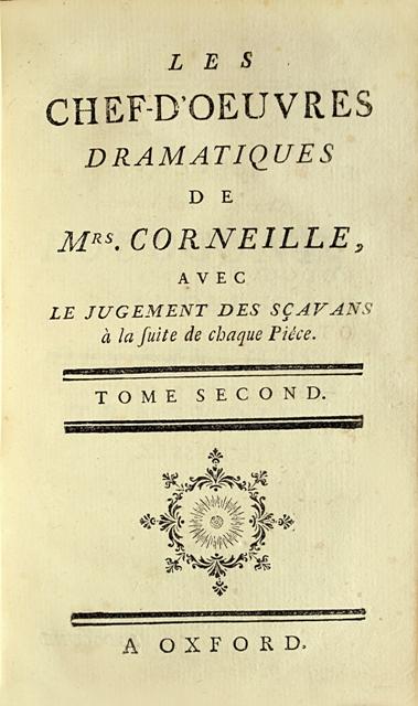 Nos dernières acquisitions Corneille titre t2 Nos dernières acquisitions