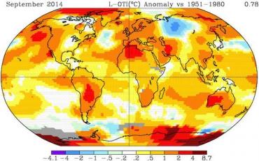 Septembre 2014, mois le plus chaud enregistré dans le monde depuis 1880