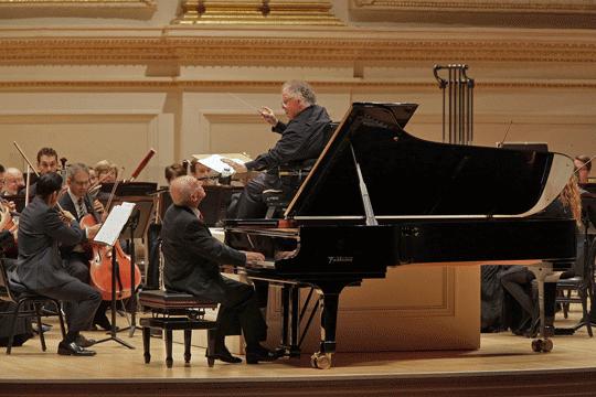 Maurizio Pollini et James Levine à Carnegie Hall le 12 octobre 2014 © Ken Howard/Metropolitan Opera