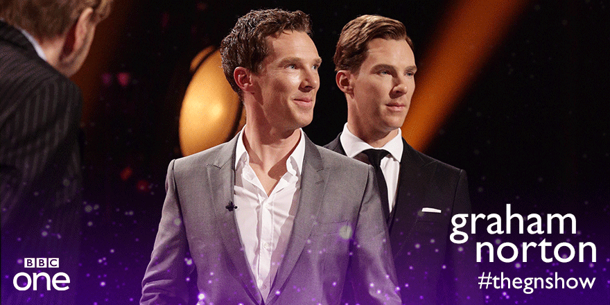 Benedict Cumberbatch au Graham Norton Show Benedict Cumberbatch et Benedict Cumberwax. Perfection. Double perfection.