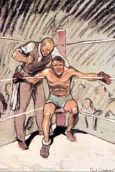 Paul Ordner, un trait au service du sport La boxe, gravure de Paul Ordner.