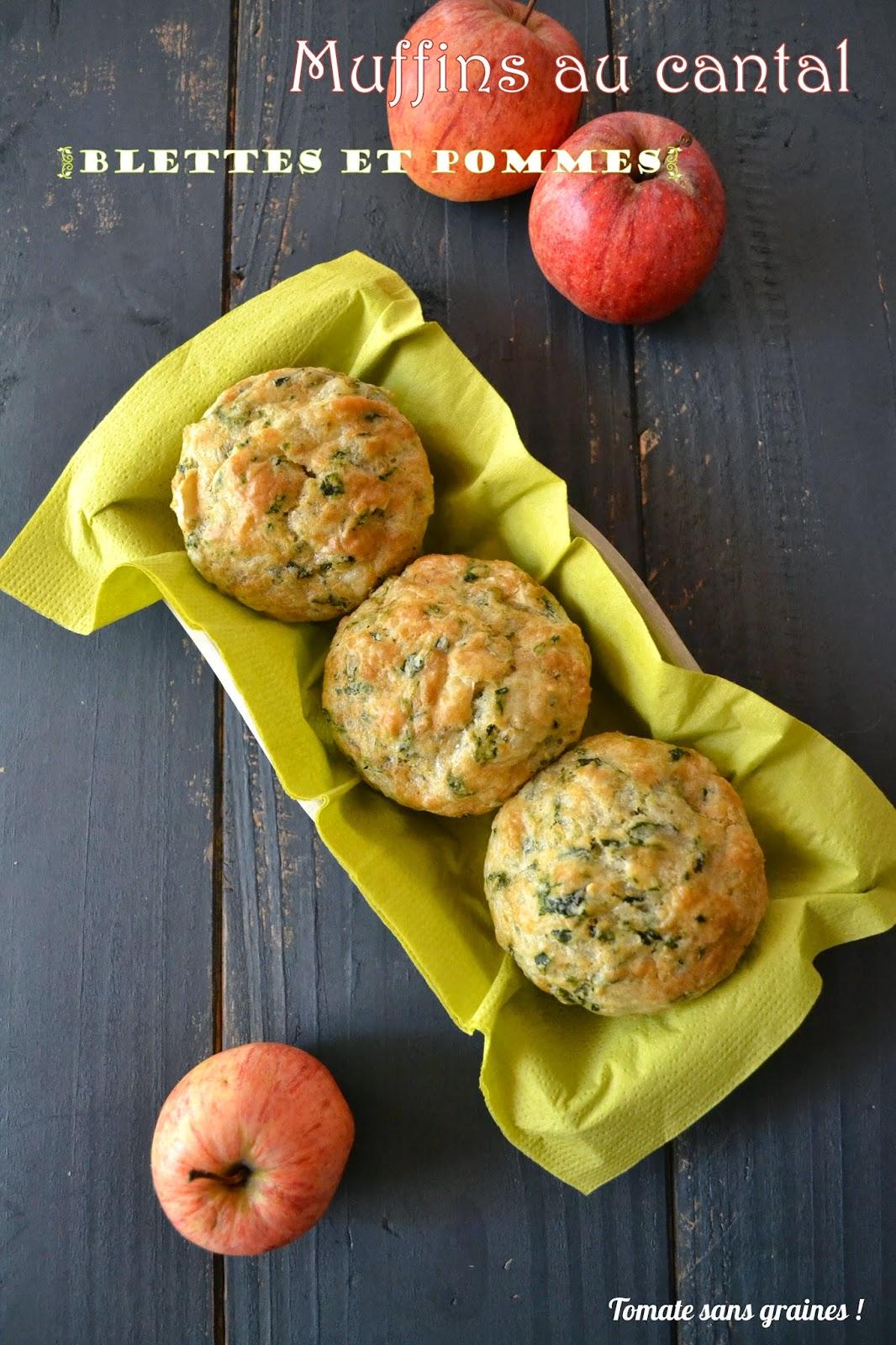 Muffins au cantal entre-deux, blettes et pommes Muffins au cantal entre-deux, blettes et pommes