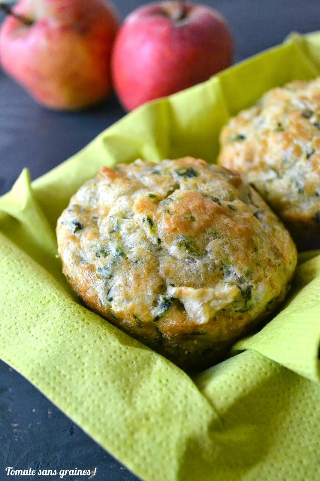 Muffins au cantal entre-deux, blettes et pommes Muffins au cantal entre-deux, blettes et pommes