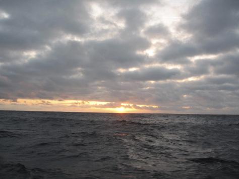 Couché de soleil dans le Golfe de Gascogne !