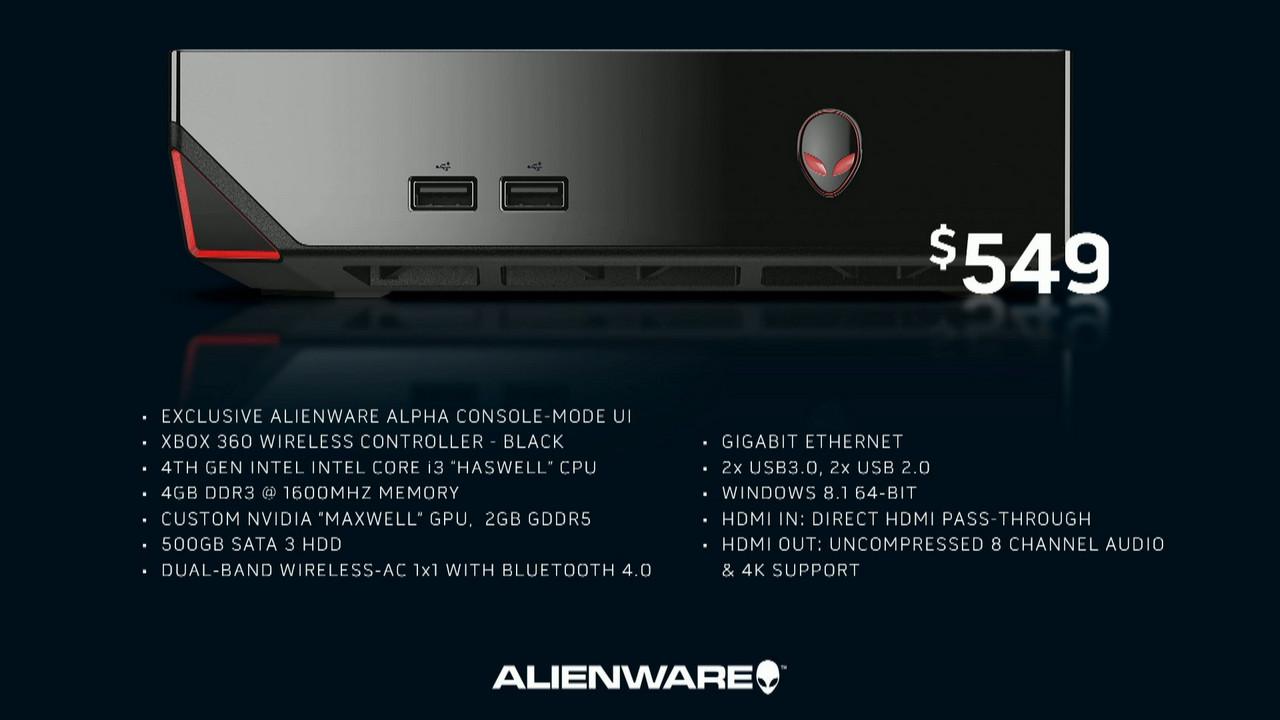 Alienware Alpha Specs Les Steam Machines arrivent... sous Windows!