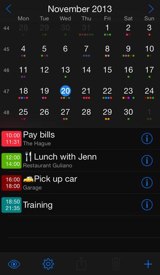 Week Calendar sur iPhone, GRATUIT au leu de 1.99 €