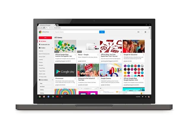 bookmarks google chrome Chrome: nouvelle version du gestionnaire de favoris