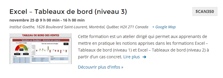 3 formations et ateliers dirigés à ne pas manquer en novembre! Tableaux de bord
