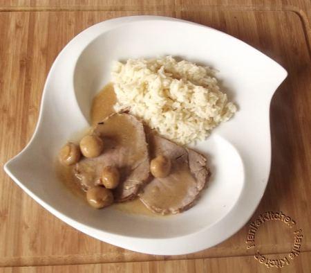 Rôti de porc aux champignons et flambé au whisky rôti de porc champignons flambé whisky (3)