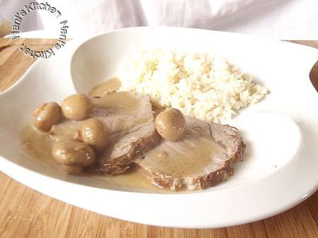 Rôti de porc aux champignons et flambé au whisky rôti de porc champignons flambé whisky (1)