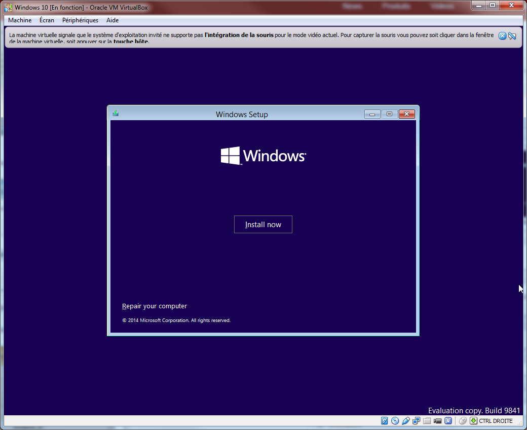 Tester la technical preview de Windows 10 en VM   install 00 