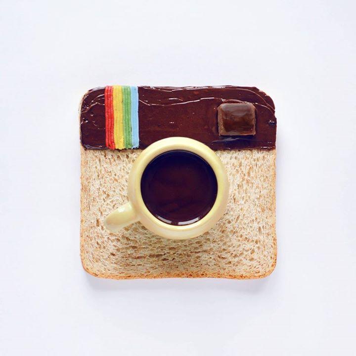 Food Art Logo Instagram en café et tartine