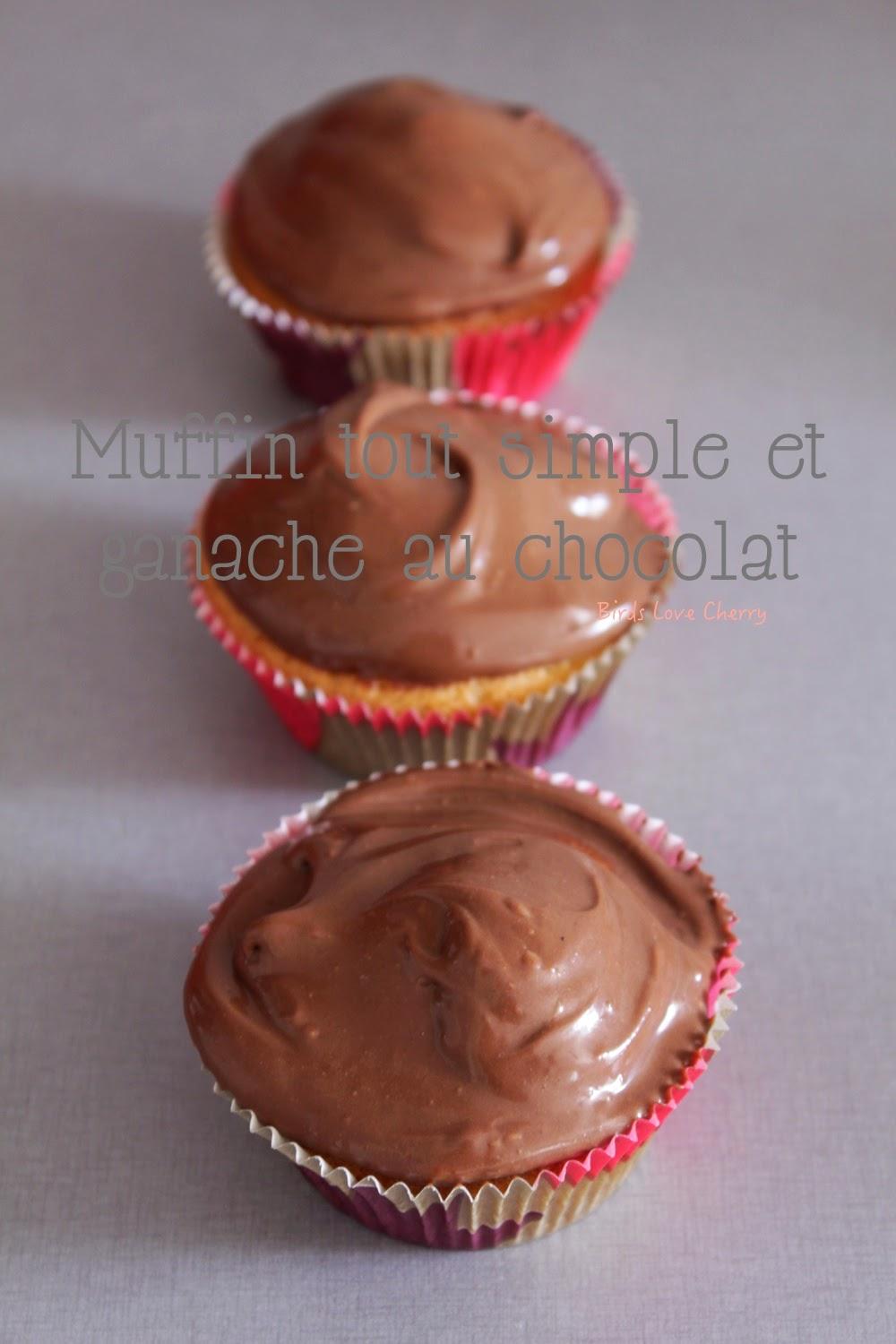 Muffin tout simple et sa ganache au chocolat à tomber!