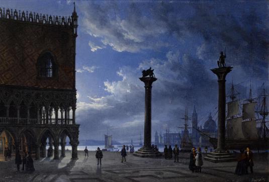 Piazza San Marco bei Mondschein. 1847