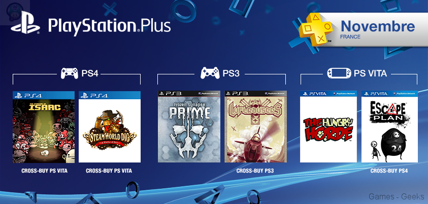 psplusnovembre Les jeux PS Plus du mois de novembre 2014