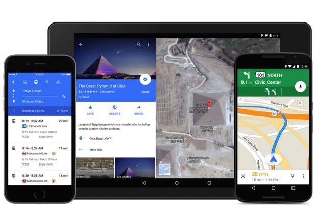 Un nouveau Look pour l'application Google Maps
