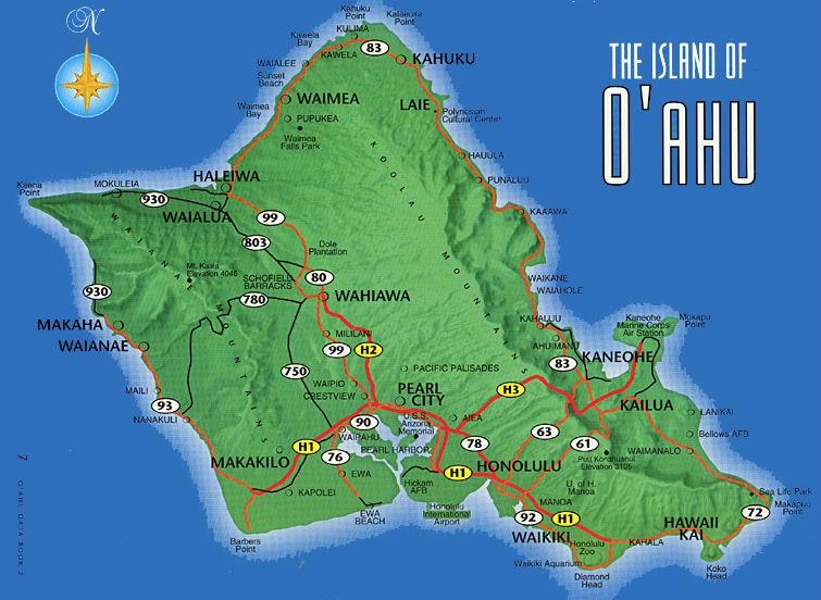 Map-Oahu