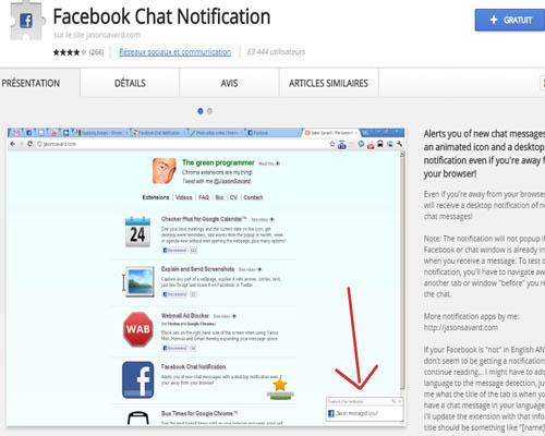 facebook chat notification Meilleures extensions Chrome pour Facebook à installer