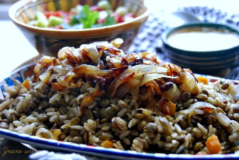 Al mujaddarah ou le riz aux lentilles palestinien