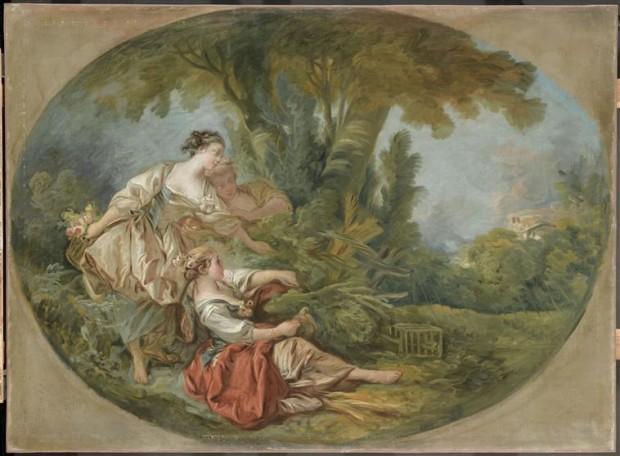 L’oiseau chéri L'appeau, dit L'oiseau pris dans les filets Boucher, Louvre