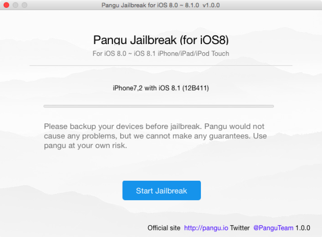 Comment jailbreaker iOS 8 pour Mac iPhone 6 et iPhone 6 Plus Pangu-8-for-Mac-Start-Jailbreak