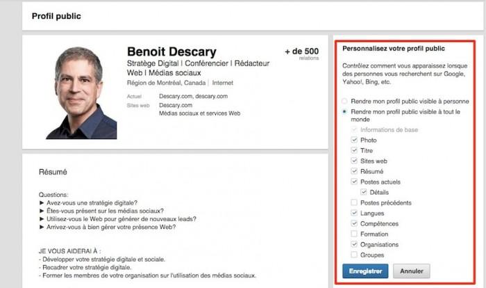 linkedin Personnalisez votre profil public 700x414 Linkedin : 10 astuces qui vous aideront à booster votre profil 