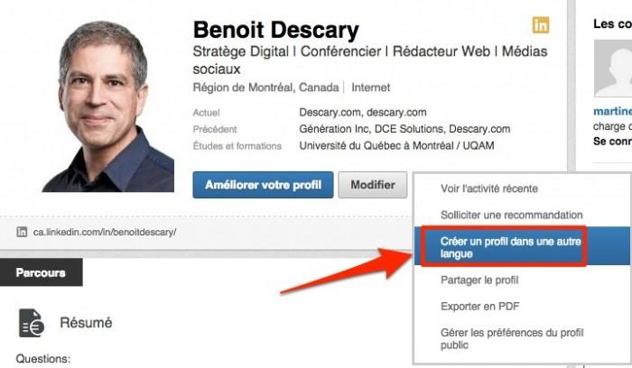 linkedin Publiez votre profil dans une autre langue 700x408 Linkedin : 10 astuces qui vous aideront à booster votre profil 