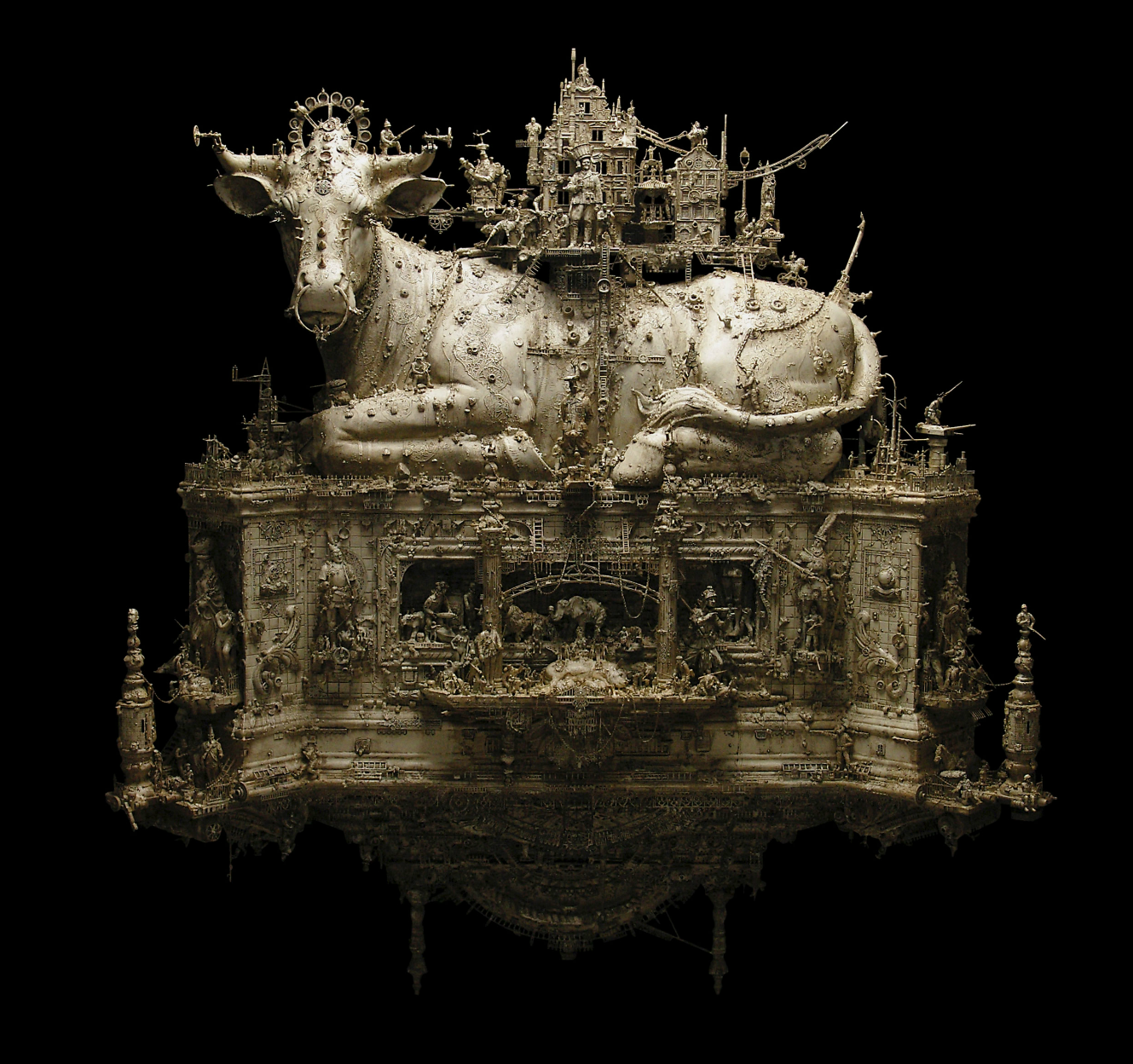 Kris Kuksi – Dharma Bovine – sculpture