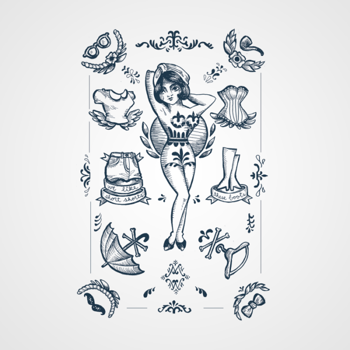Beauté : les tatouages éphémères chics et rétros de △ Bernard Forever △ tattoo-en-mode-pin-up-visuel-bernard-forever