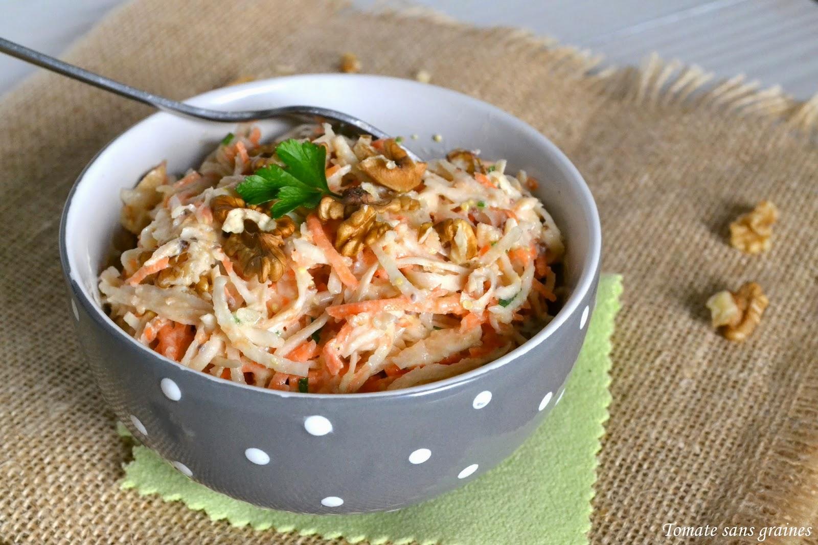 Salade de céleri rave et carotte aux noix Salade de céleri rave et carotte aux noix