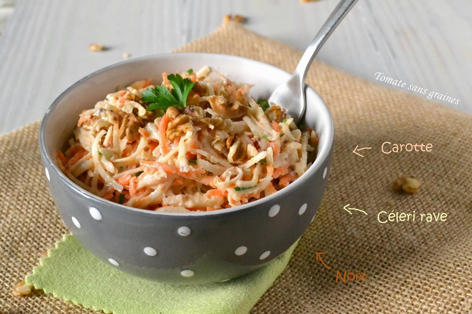Salade de céleri rave et carotte aux noix Salade de céleri rave et carotte aux noix