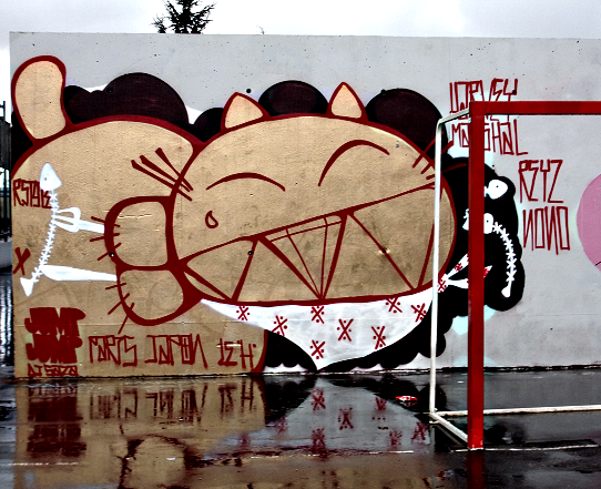 Graffiti, terrain de jeux du jardin Eole graffiti, terrain de football