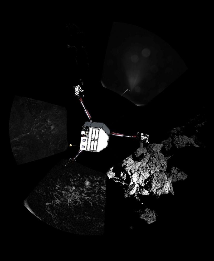 Dernières nouvelles de Philae panorama de Philae après son atterrissage
